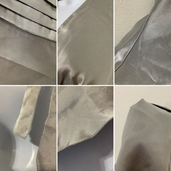 Vintage Y2K Silver Funky Festival Rave Disco Beachy Summer Satin Halter Top S - Picture 8 of 8